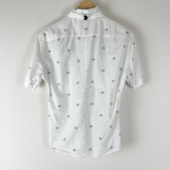 Rag & Bone Shirt Mens Small White Printed Button Down Short Sleeve - Picture 7 of 10